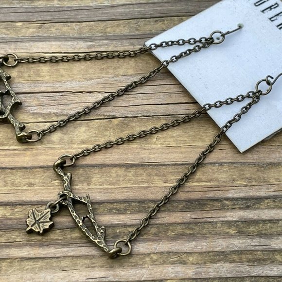 Robert Rose Women Necklace Vintage Style Bronze Tone Drop Down Earrings Jewelry - Picture 1 of 8